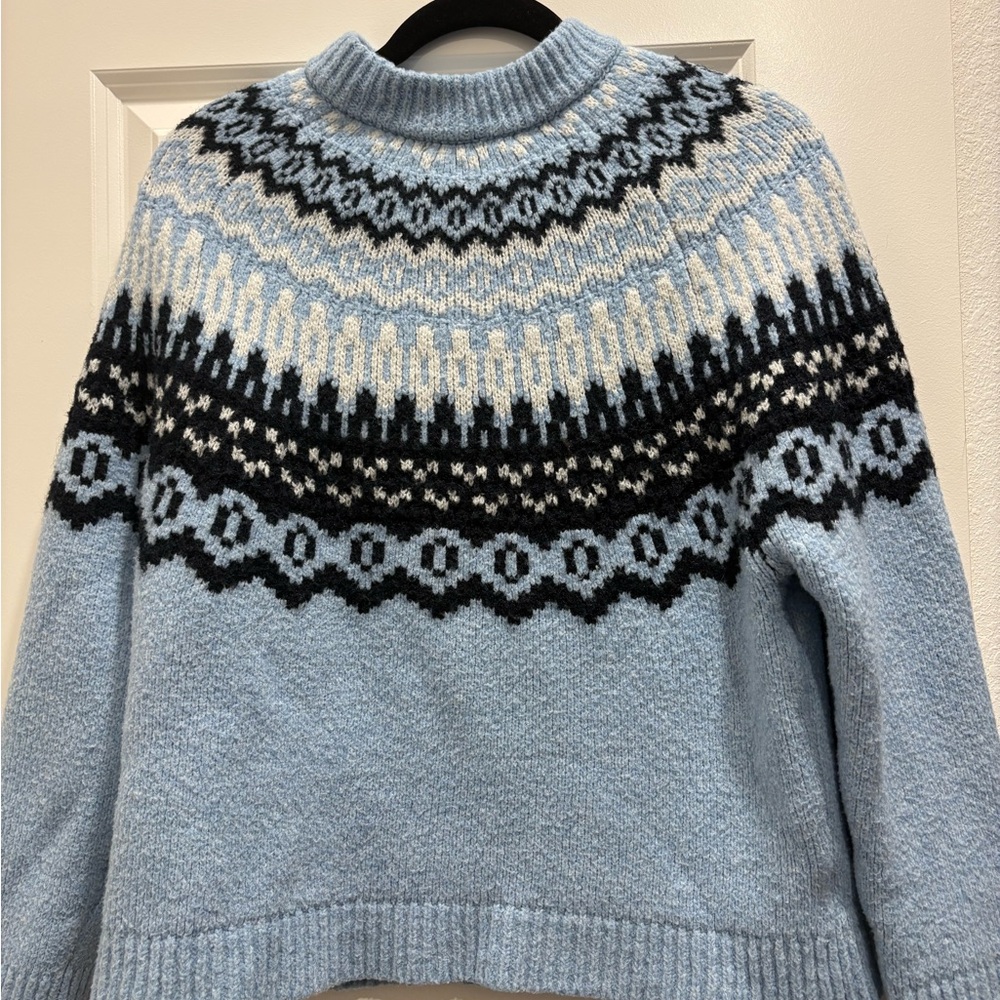Universal Thread Light Blue Nordic Yoke Turtleneck Sweater